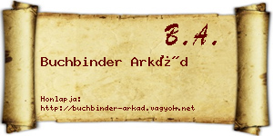 Buchbinder Arkád névjegykártya
